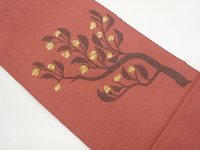Nagoya obi with woven abstract floral pattern